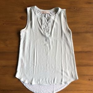 LOFT Teal Split Neck Shell XS